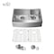 Kibi K1-DF33, Undermount Mount, Satin Finish K1-DF33 - alternate 1